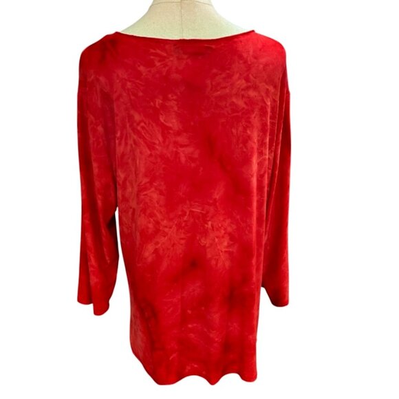 Only Nine Woman Knit Top Blouse Sz 2X Orange Sequins Stretch Pullover 3/4 Sleeve - Picture 5 of 8